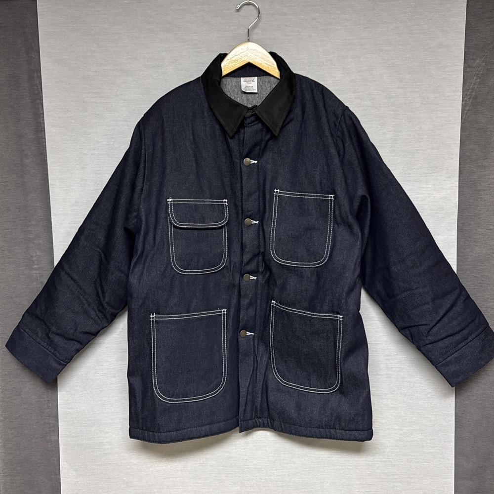 Bob‎ Barker Co Blanket Lined Denim Chore Coat M 38-40 Work Barn Prison Jacket ~